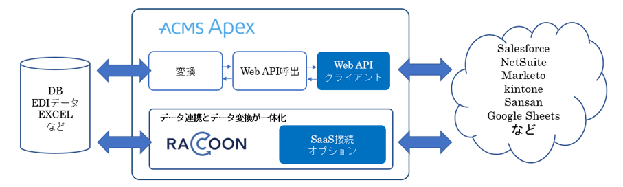 Web APIとSaaS接続オプションでの処理